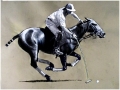 Polo Player on Horse in Action - Drawing