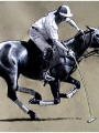 Polo Player on Horse in Action - Drawing